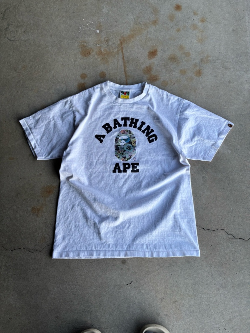 Floral A Bathing Ape White Graphic Logo Tee